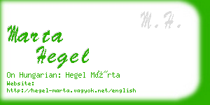 marta hegel business card